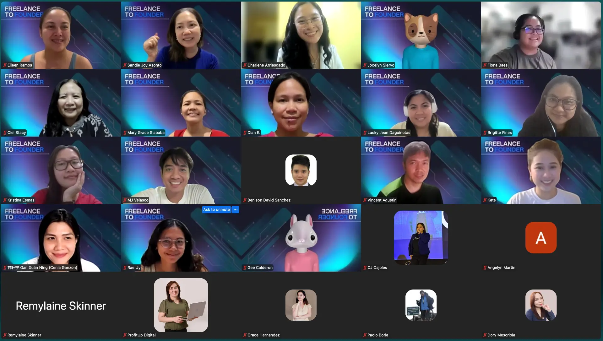 Community members joining CJ's live group call